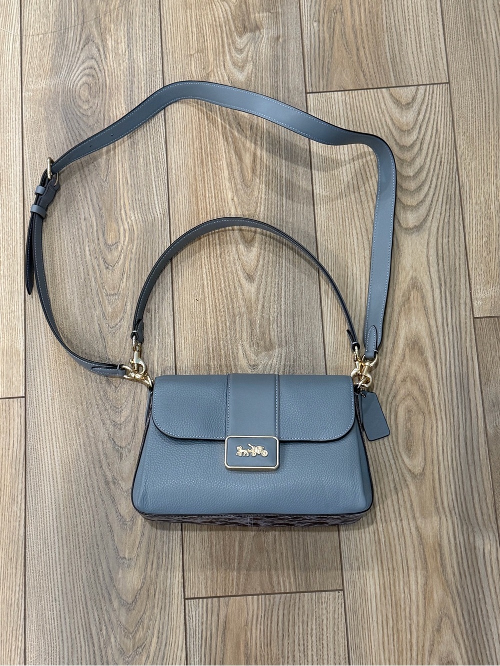 Coach Grey and Snake Print Handbag
